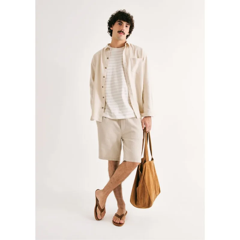Bermuda Masculina Texturizada - Creme P