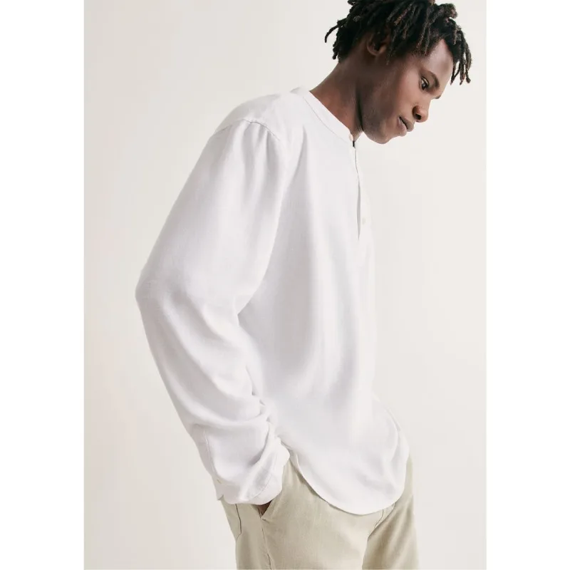 Camisa Bata Masculina Em Viscolinho - Branco XG