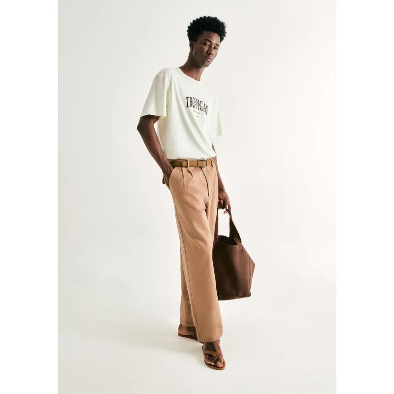 Calça Masculina Alfaiataria Texturizada - Marrom 042