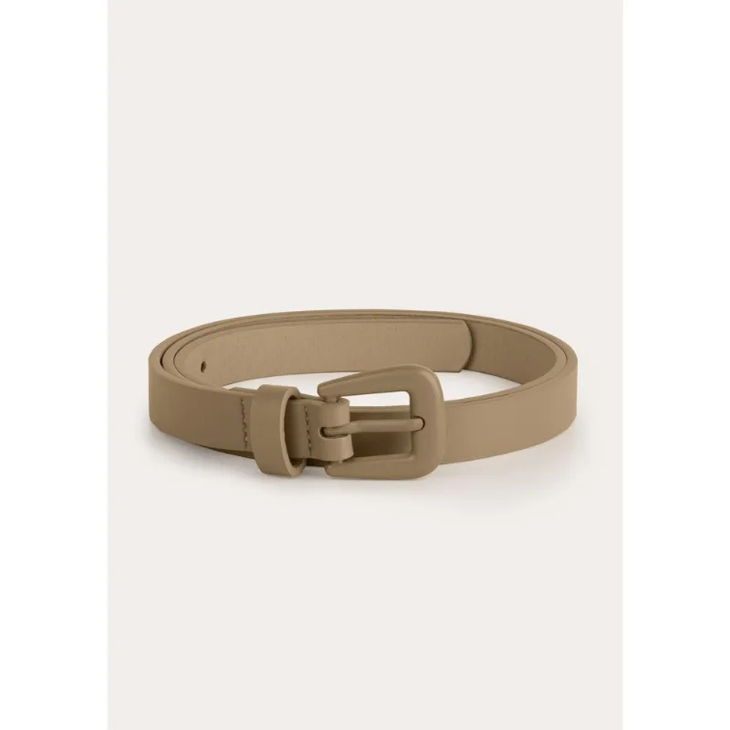 Cinto Feminino Fino Com Fivela De Metal - Bege G