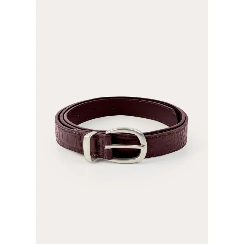 Cinto Feminino Pu Croco - Vinho G