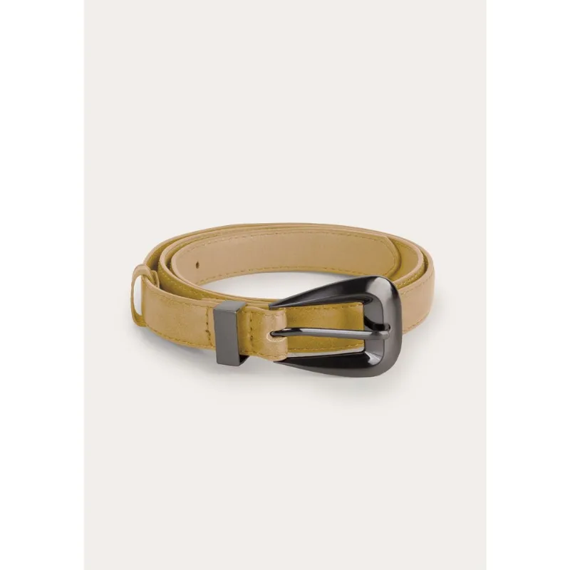Cinto Feminino Fivela De Metal - Bege G