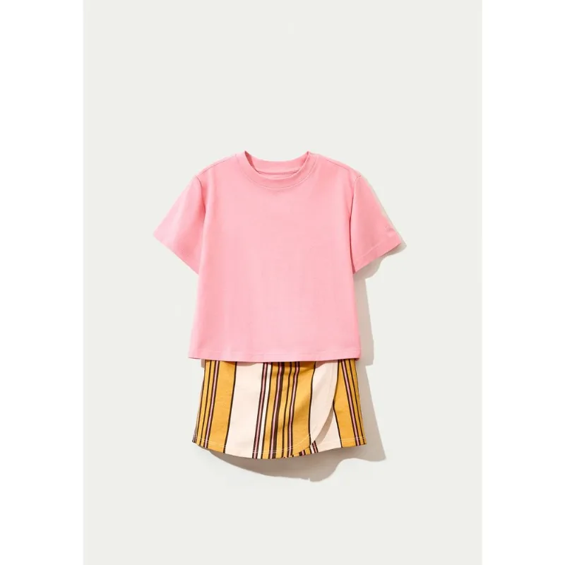 Conjunto Curto Infantil Menina Estampado - Rosa 004