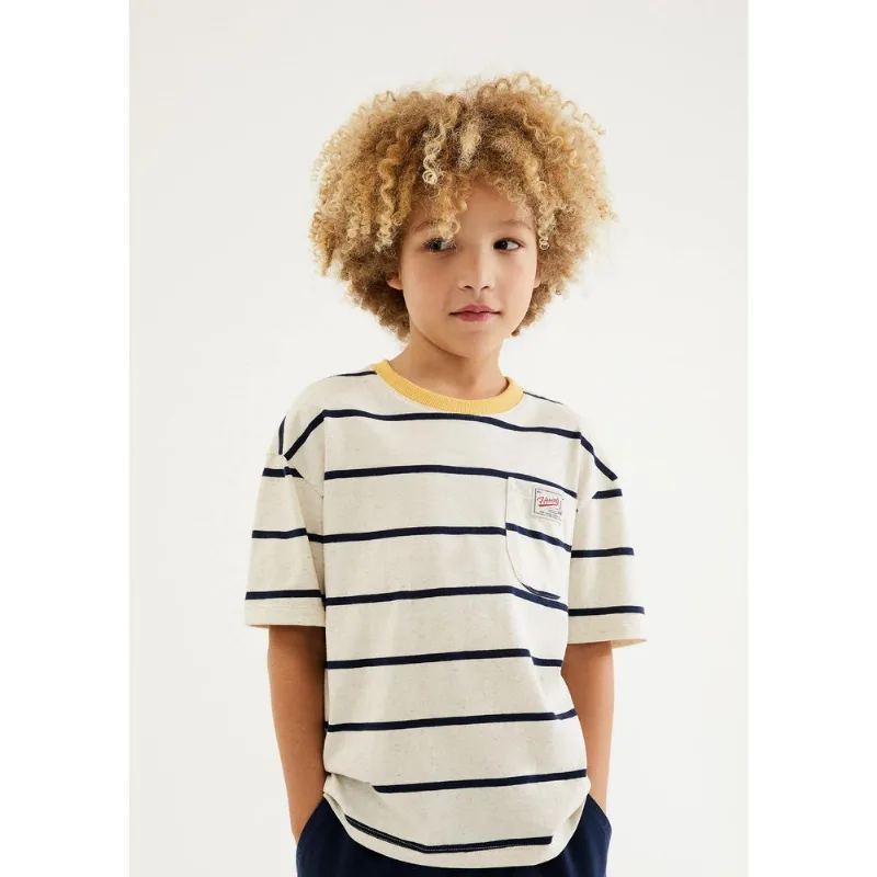 Camiseta Infantil Menino Fio Tinto Listrada - Azul 016