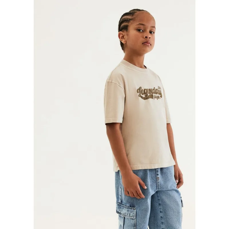 Camiseta Infantil Menino Estampada Em Algodão - Bege 012