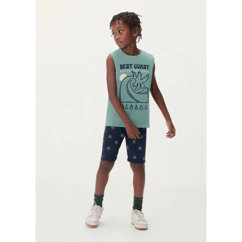 Conjunto Curto Infantil Menino Com Estampa - Azul 010