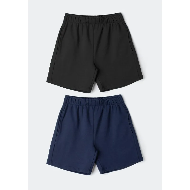 Kit 2 Bermudas Infantis Menino Em Moletinho - Multicolorido 014