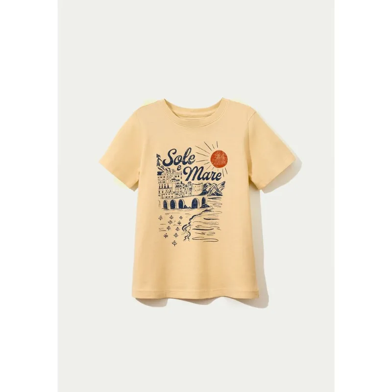 Blusa Infantil Menina Manga Curta Com Estampa - Amarelo 010