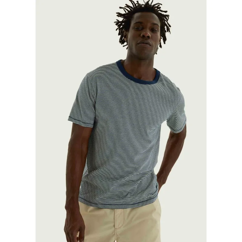 Camiseta Masculina Manga Curta Fio Tinto - Azul XXG