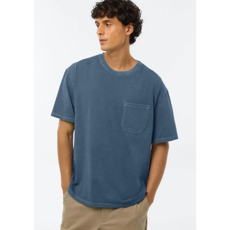 Camiseta Masculina Manga Curta Relaxed - Azul M