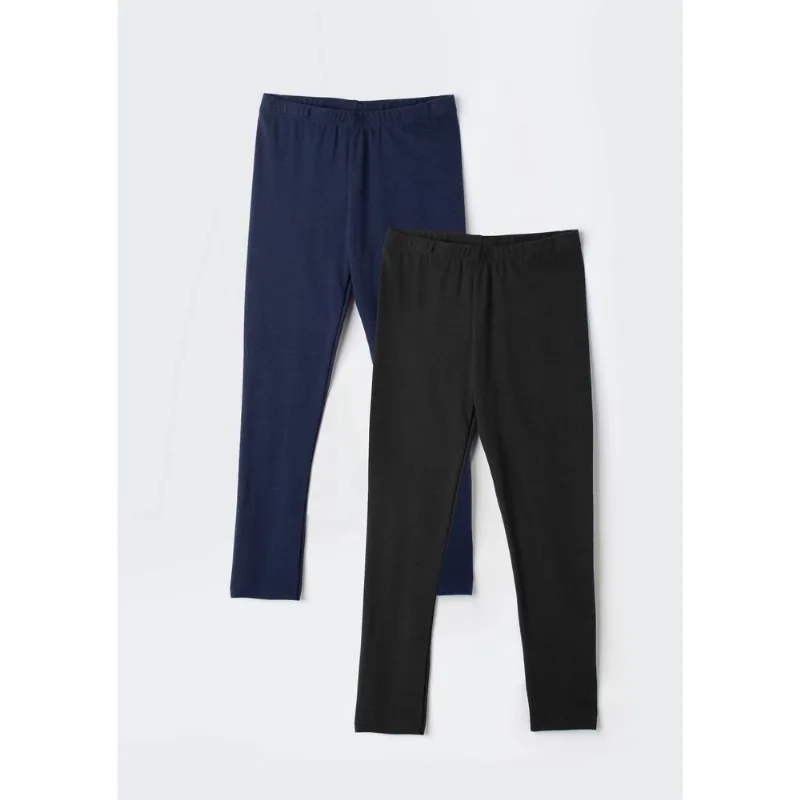 Kit 2 Leggings Infantis Menina Em Malha - Multicolorido 004