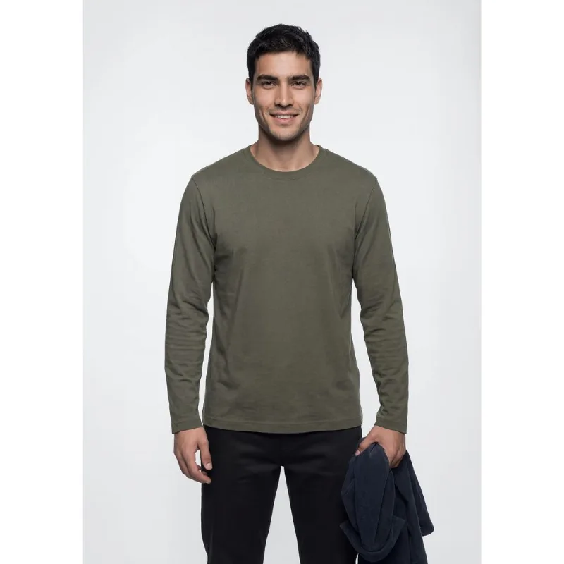 Camiseta Básica Masculina Manga Longa Comfort Super Cotton - Verde G