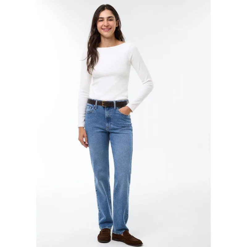 Calça Jeans Feminina Slim Cintura Média - Azul 036
