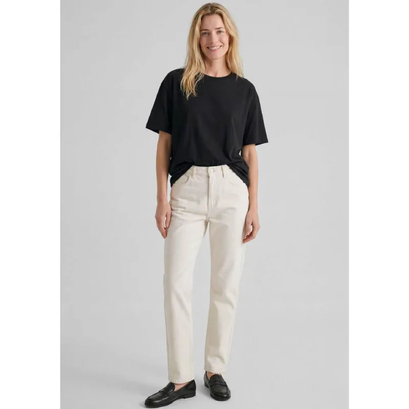 Calça Feminina Reta Em Sarja - Off white 036