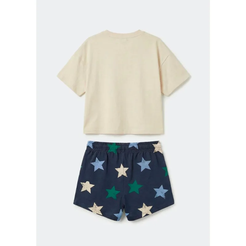 Conjunto Infantil Menina Curto Estampado - Azul 016