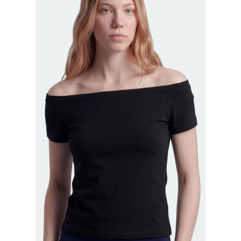 Blusa Teen Ombro A Ombro Fio Tinto - Preto G