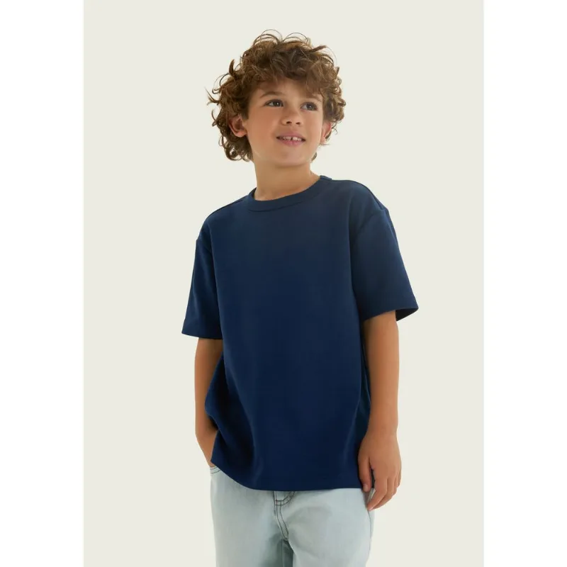 Camiseta Infantil Menino Em Malha Interlock - Azul 008
