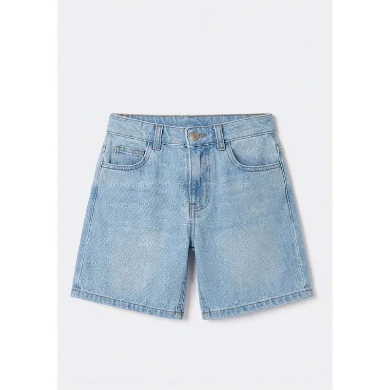 Bermuda Jeans Infantil Menino Reta - Azul 010