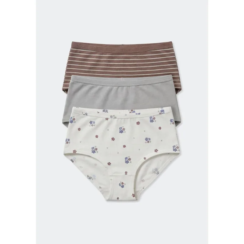 Kit 3 Calcinhas Sênior Cintura Alta Estampada - Multicolorido XG