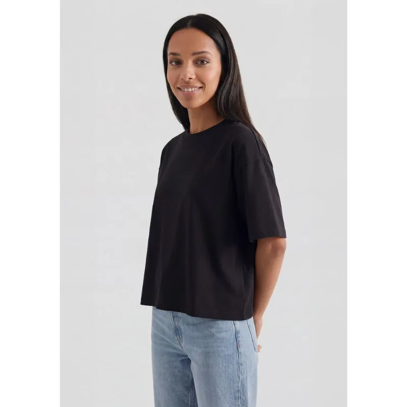 Camiseta Feminina Boxy Manga Curta - Preto G