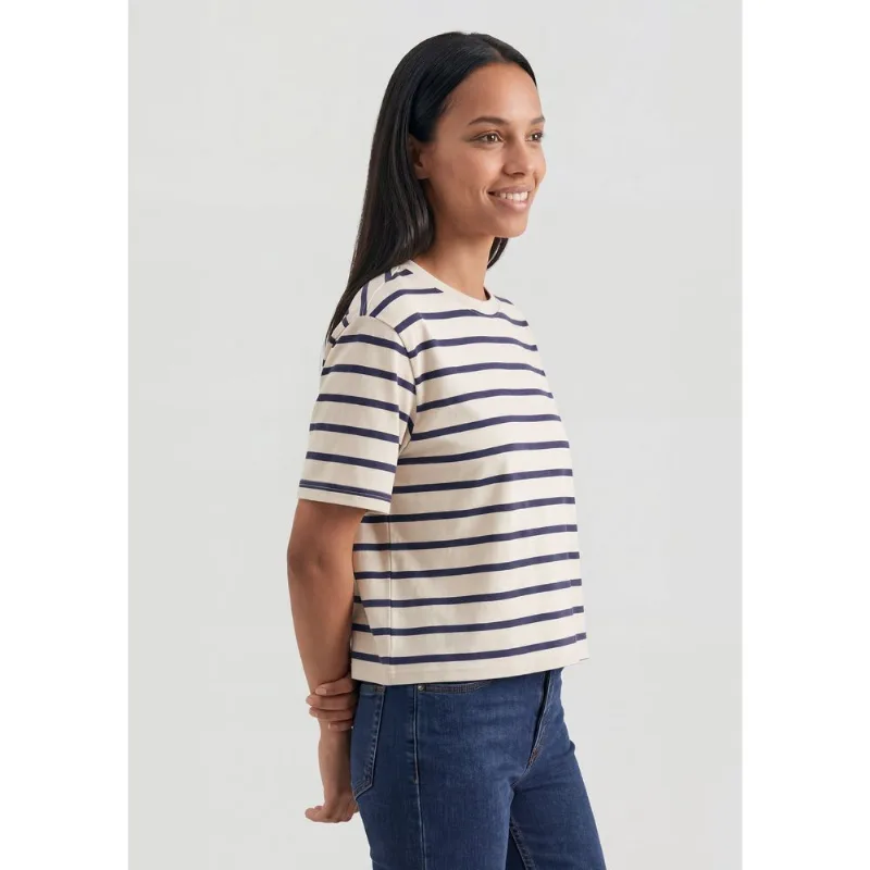 Camiseta Feminina Boxy Manga Curta - Off white M