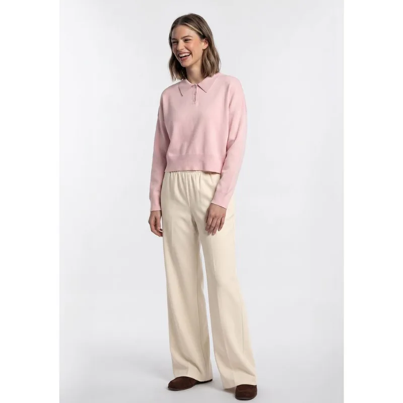 Calça Feminina Cintura Média Reta - Creme M