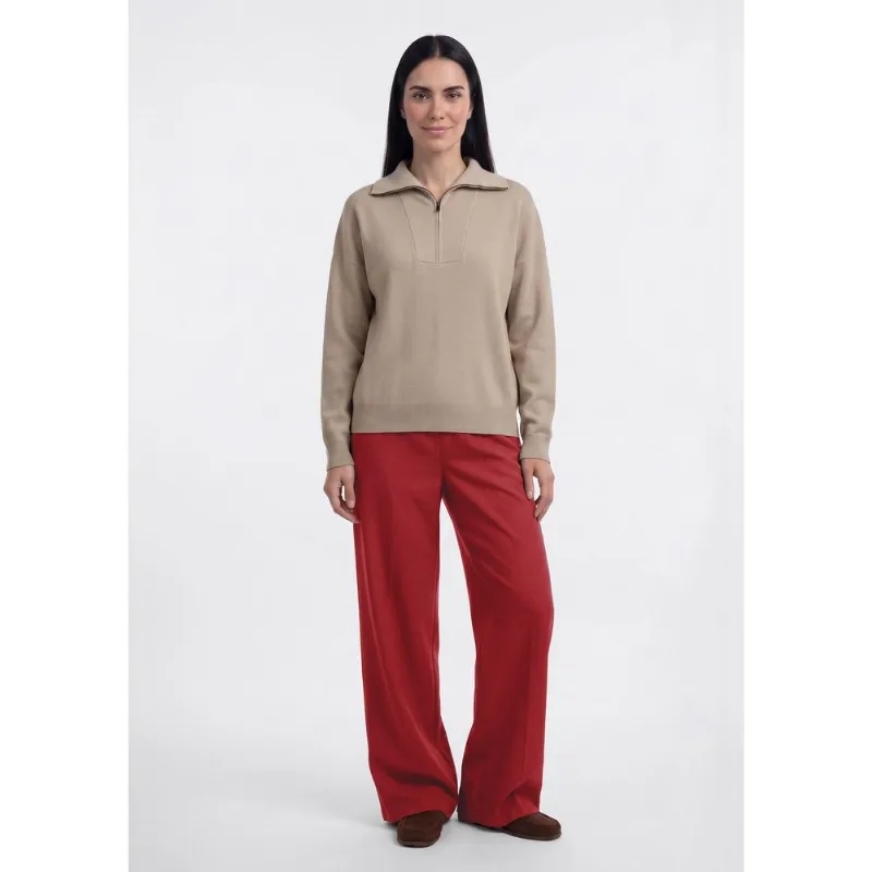 Calça Feminina Cintura Média Reta - Vermelho G