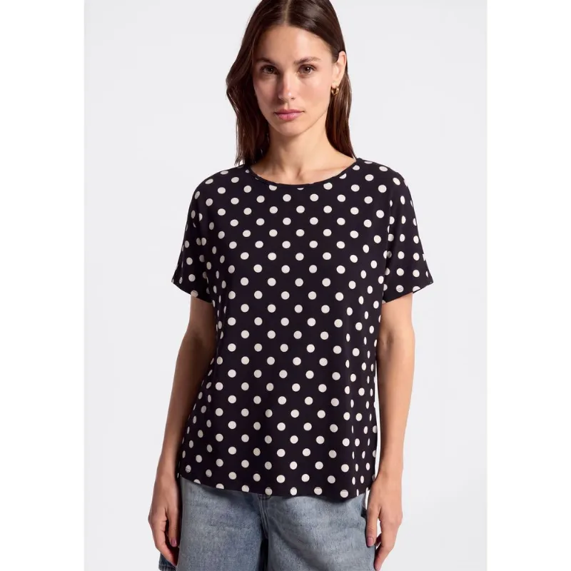Blusa Feminina Manga Curta Estampada - Preto XXG