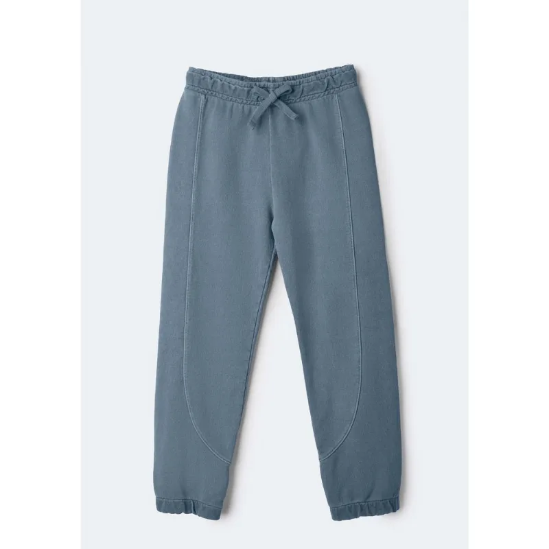 Calça Infantil Menina Jogger Em Moletom Estonado - Azul 006