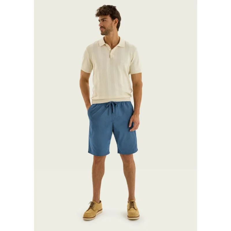 Bermuda Básica Masculina Em Sarja - Azul G