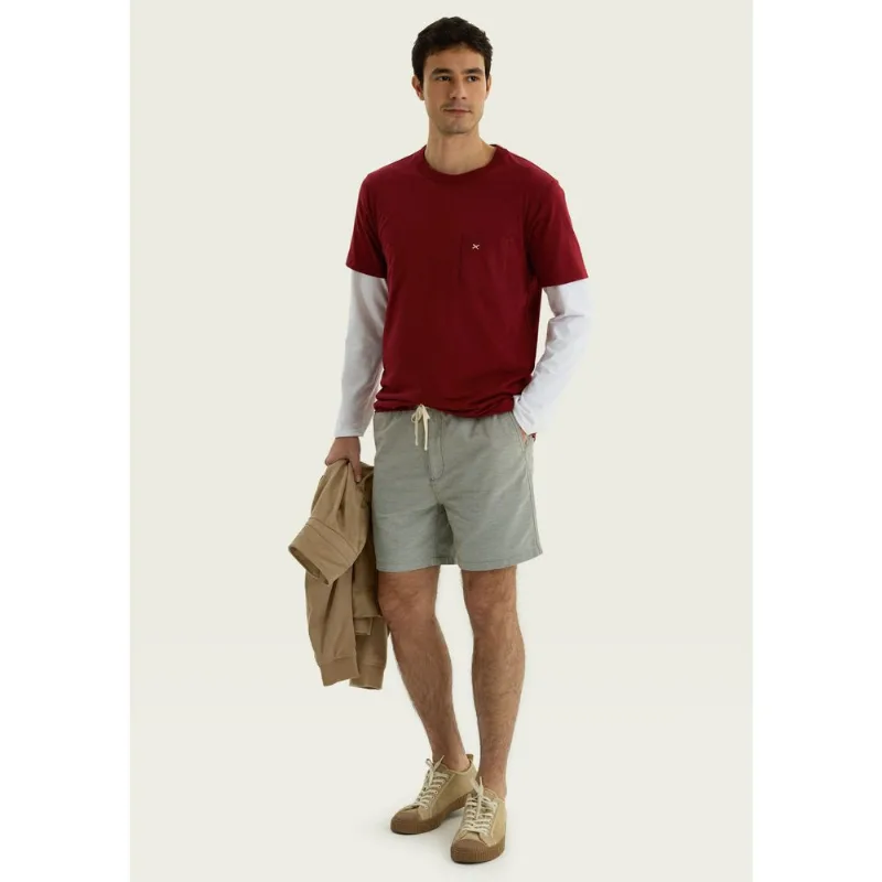 Bermuda Masculina Reta Fio Tinto - Verde 038