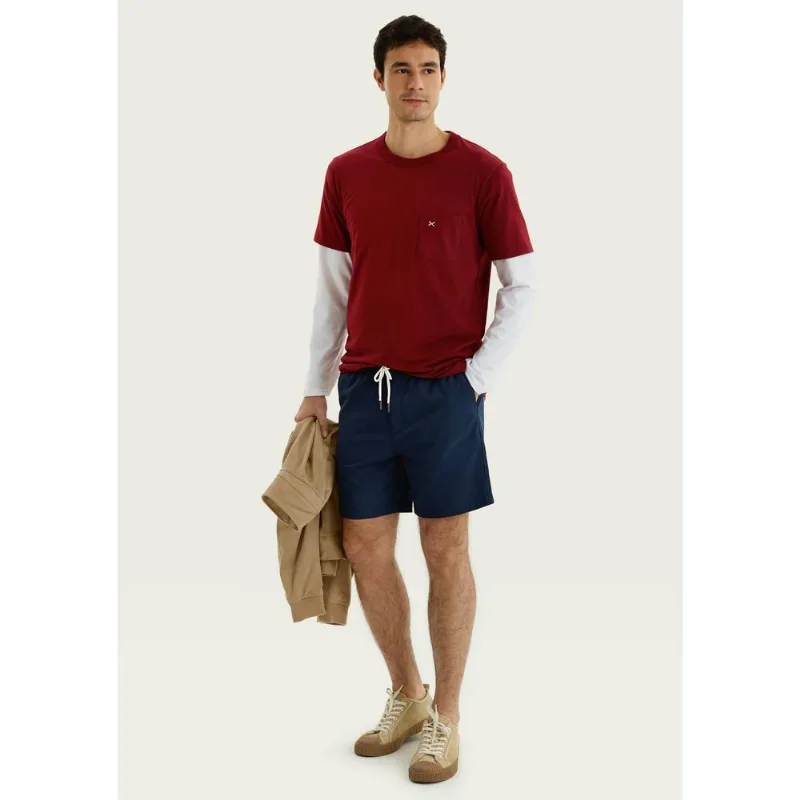 Bermuda Masculina Reta Fio Tinto - Azul 040