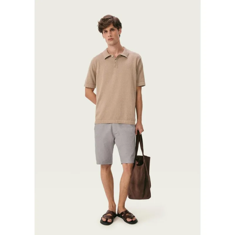 Bermuda Básica Masculina Chino Em Tecido Fio Tinto - Cinza 044