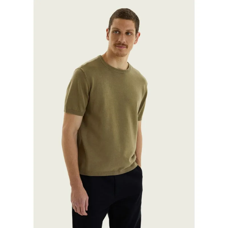Camiseta Masculina Tricô Manga Curta - Bege XG