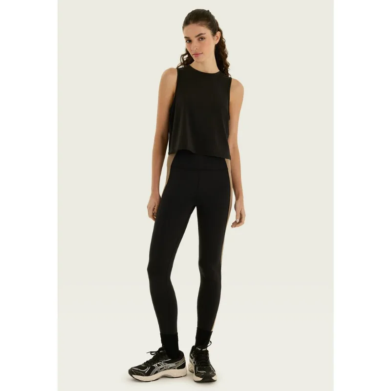 Calca Legging Esportiva Feminina Com Recorte - Preto M