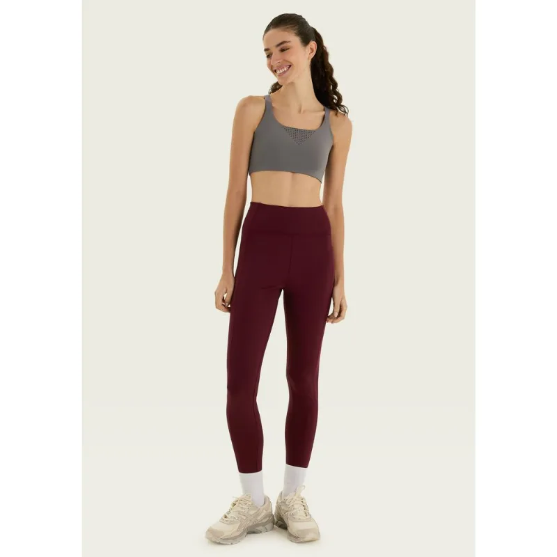 Calca Legging Esportiva Com Refletivo - Vinho G