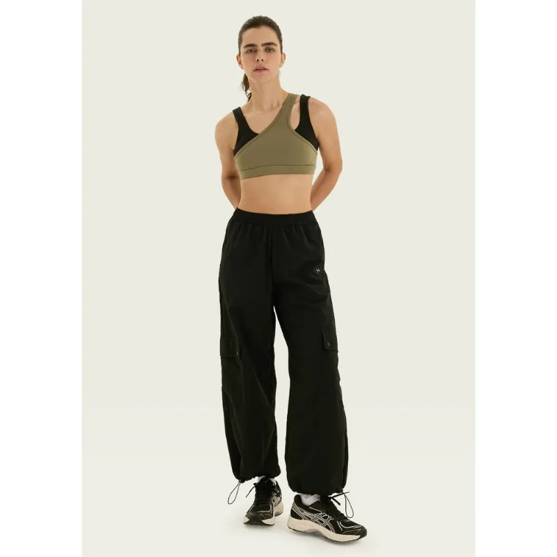 Calça Esportiva Feminina Jogger Em Poliamida - Preto XG