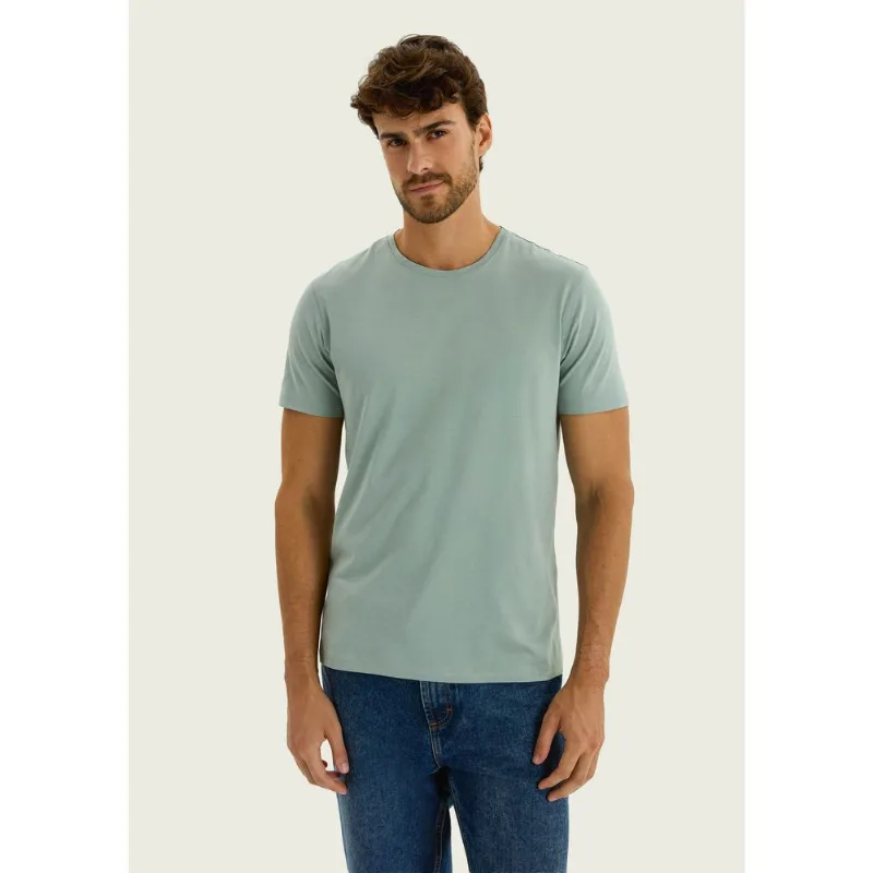 Camiseta Básica Masculina Manga Curta Pima - Verde XXG