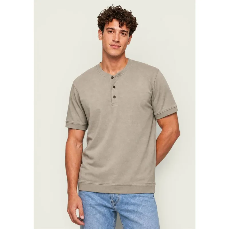 Camiseta Masculina Henley Em Tricô Flamê - Bege G