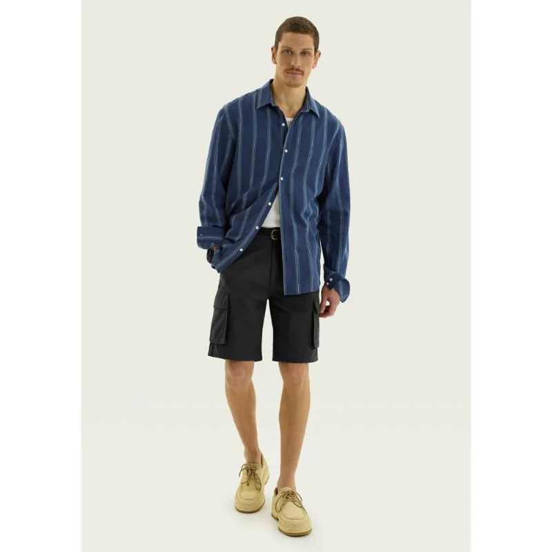 Bermuda Masculina Cargo Em Sarja - Preto 036