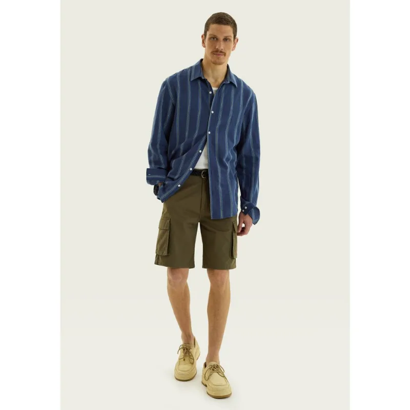 Bermuda Masculina Cargo Em Sarja - Verde 044