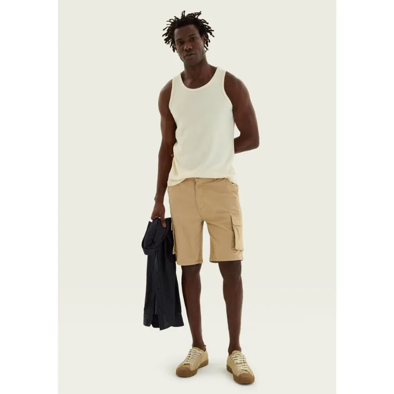 Bermuda Masculina Cargo Em Sarja - Bege 048