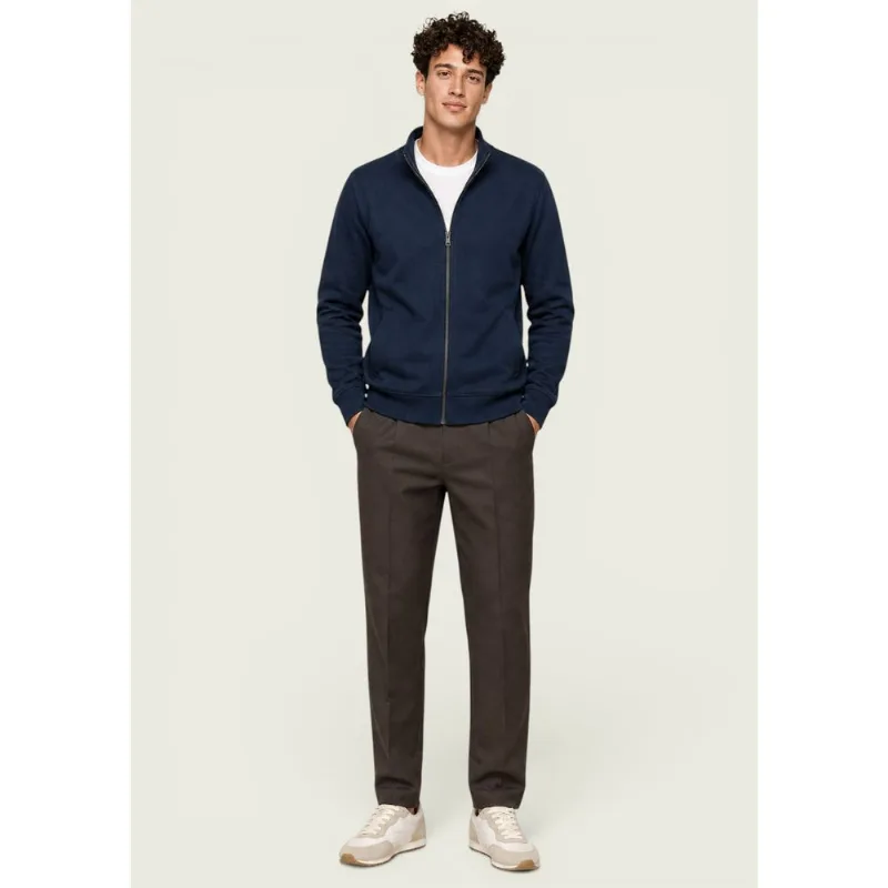 Calça Masculina Reta Em Malha Encorpada - Marrom XXG