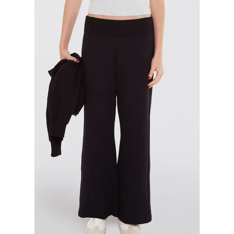 Calça Teen Flare Cós Alto Com Bordado - Preto XP