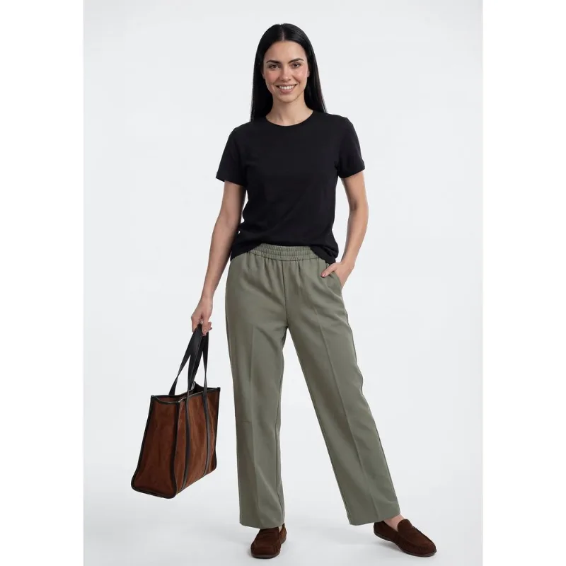 Calça Feminina Reta Em Tecido - Verde 044