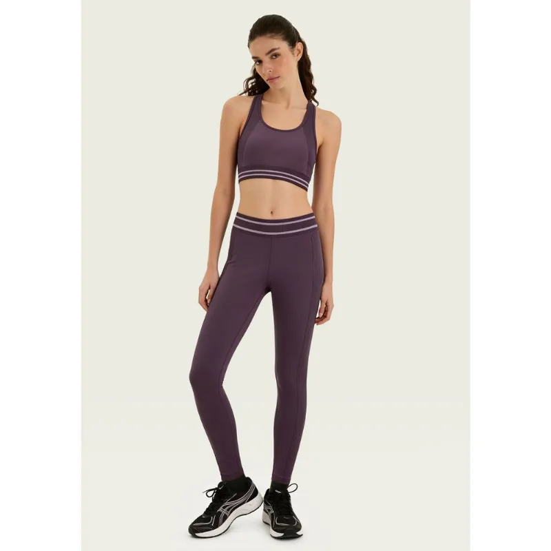 Calca Legging Esportiva Feminina Em Poliamida - Vinho P