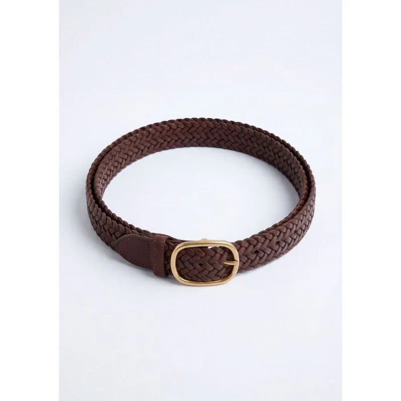 Cinto Feminino Texturizado Em Couro - Marrom G