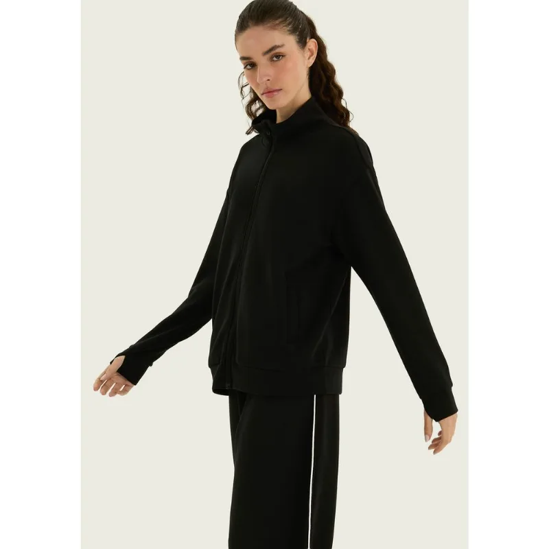Jaqueta Esportiva Feminina Em Malha Modal - Preto XG