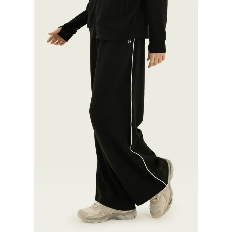 Calça Esportiva Feminina Wide Leg Em Modal - Preto M