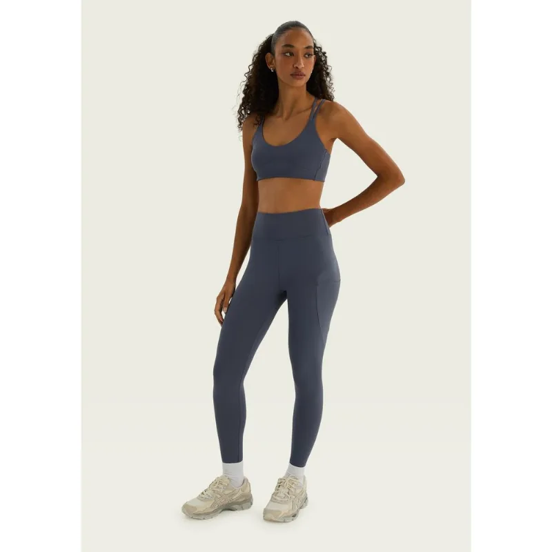 Calça Legging Esportiva Com Bolso - Azul G